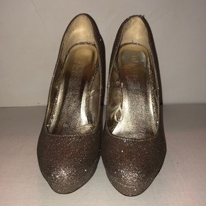 Forever 21 silver glitter heels
